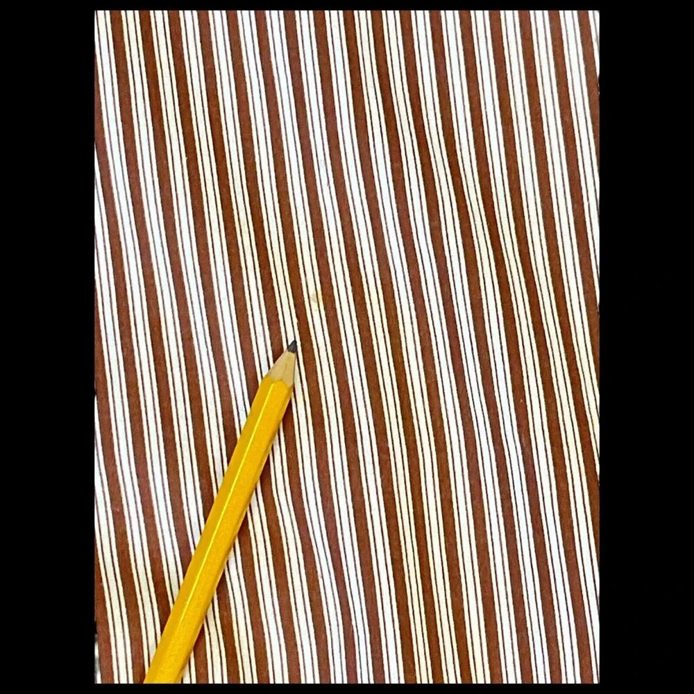 Vintage Apron Handmade Pocket Brown Candy‎ Stripe Yellow Rick Rack